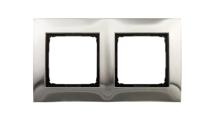 Simon 54 Premium Ramka podwójna metalowa inox DR2/61