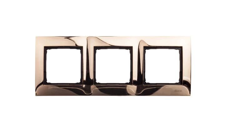 Simon 54 Premium Ramka potrójna metalowa złoto DR3/66