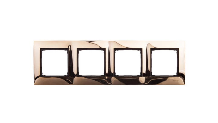 Simon 54 Premium Ramka poczwórna metalowa złoto DR4/66