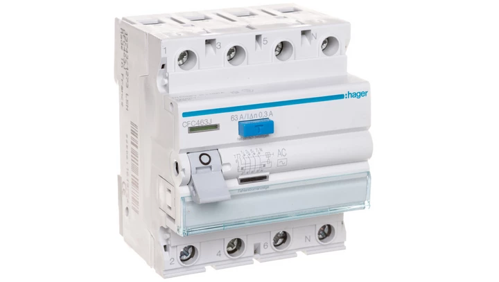 Wyłącznik różnicowoprądowy 4P 63A 0,3A typ AC CFC463J