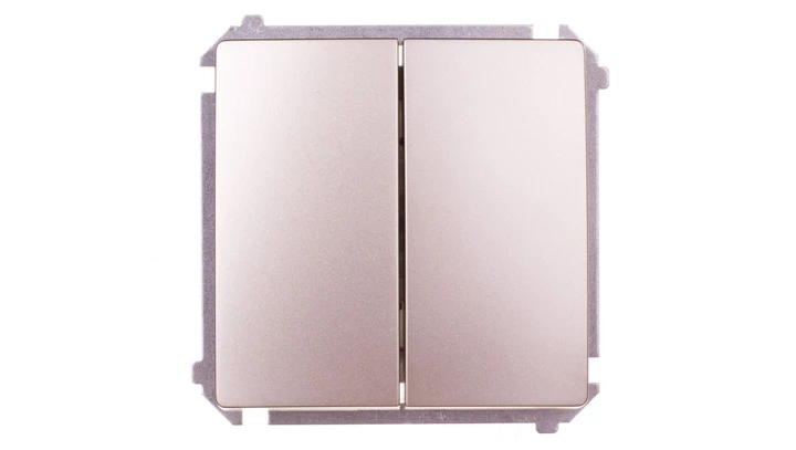 Simon Basic Przycisk podwójny zwierny, szybkozłącza, satyna metalizowana BMP2.01/29