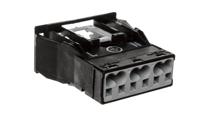 Gniazdo 3-torowe 250V 25A czarne z mocowaniem zatrzaskowym 770-703 WINSTA /100szt./