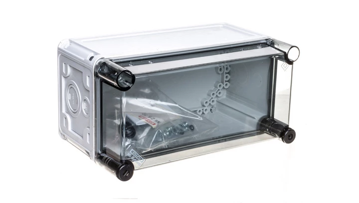 Obudowa Mi z zawiasami, IP 65, wlk.1 - 165x300x170, pokrywa przezroczysta Mi 9100 20001043