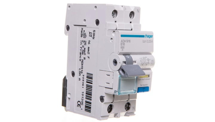 Wyłącznik różnicowo-nadprądowy RCBO 2P B16A 0,03A Typ A-Hi ADH916
