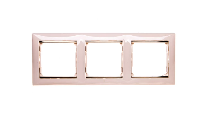 VALENA Ramka potrójna pozioma krem/złoto 774153