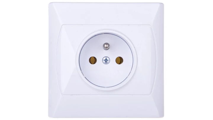 AKCENT Gniazdo pojedyncze z/u białe GP-1AZ/00