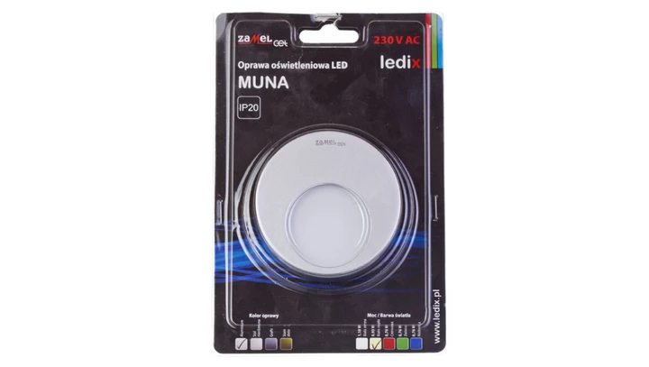 Oprawa LED MUNA PT 230V AC ALU biała ciepła 02-221-12 LED10222112