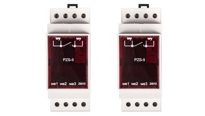 Przekaźnik zdalnego sterowania oświetlenia ulicznego w układzie kaskady PZS-5 230V AC 35x95x58mm RABB7012G2W7