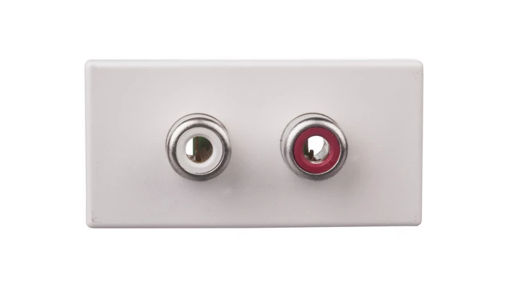 Simon Connect Gniazdo K45/2 audio 2xRCA /Cinch/ czysta biel K101B/9