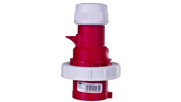 Wtyczka przenośna (zwrotnica faz) 32A 4P 400V czerwona IP67 SHARK 70242-6