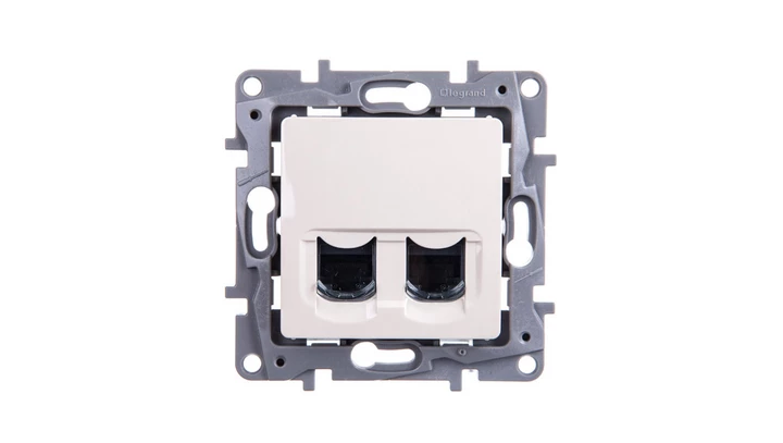 NILOE Gniazdo kremowy podwójne komputeroweRJ45 kat.6 UTP 664874