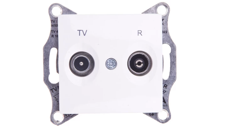 Sedna Gniazdo antenowe kremowy RTV przelotowe SDN3301823