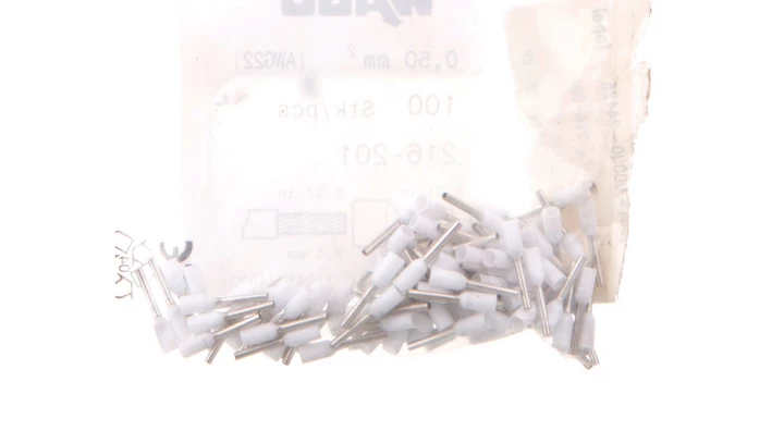 Tulejka 0,5mm2 biała cynowana 216-201 /1000szt./