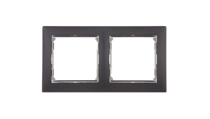 VALENA Ramka podwójna pozioma czarna/srebro 770392