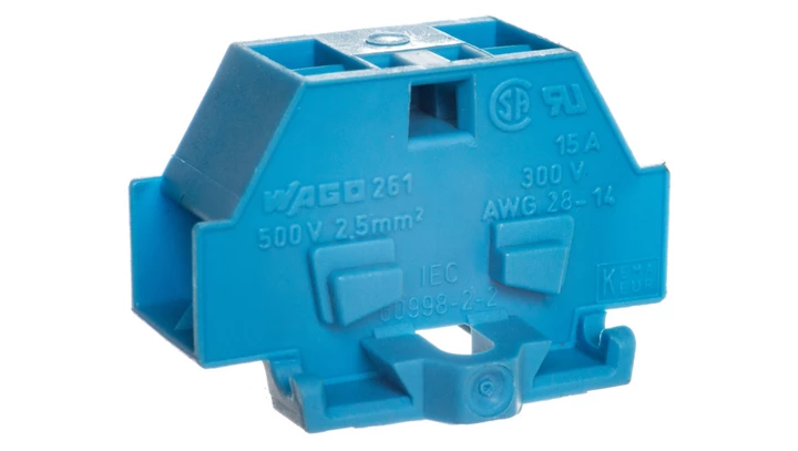 Złączka szynowa 4-przewodowa 2,5mm2 niebieska 261-334 /50szt./