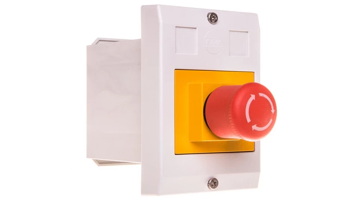 Obudowa wyłącznika silnikowego IP55 podtynkowa z przyciskiem grzybkowym E-PKZ01-PVT 281636