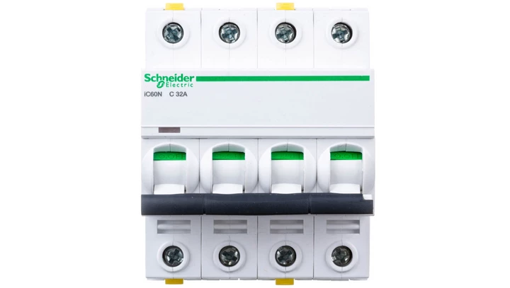 Wyłącznik nadprądowy 4P C 32A 6kA AC iC60N-C32-4 A9F04432