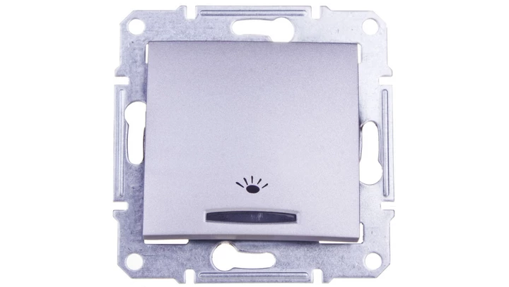 Sedna Przycisk światło z podświetleniem aluminium SDN1800160