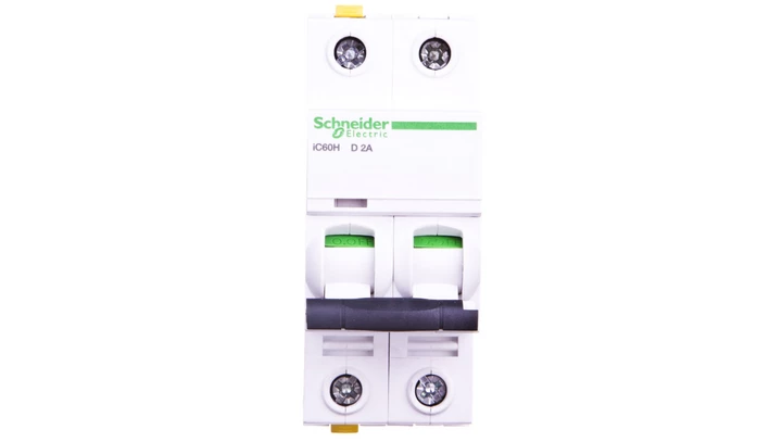 Wyłącznik nadprądowy 2P D 2A 10kA AC iC60H-D2-2 A9F08202