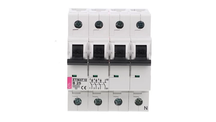 Wyłącznik nadprądowy 3P+N B 25A 10kA AC ETIMAT10 002126718