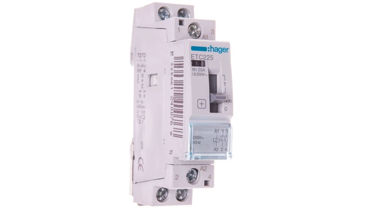 Stycznik taryfowy ze sterowaniem ręcznym 25A 2Z 0R 230V AC ETC225