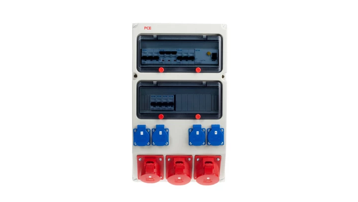 Rozdzielnica stacjonarna SUWAŁKI 2x32A/5P+ 16A/5P + 4xGS 16A 3P 230V + FI63 IP44 9027229W