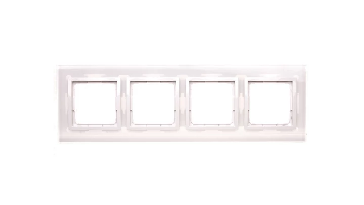 Simon 54 Nature Ramka poczwórna szkło BIAŁA PERŁA DRN4/70