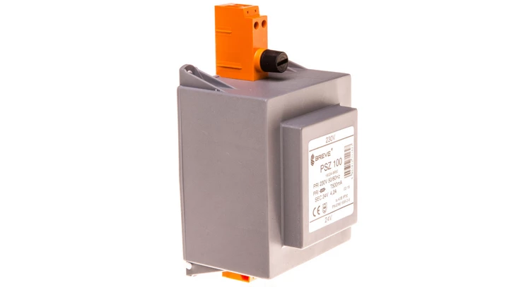 Transformator 1-fazowy bezpieczeństwa PSZ 100 230/ 24V 4,2A, na szynę DIN, IP30, Ta 40, 16024-9950
