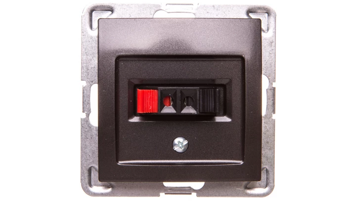 IMPRESJA Gniazdo głośnikowe pojedyncze antracyt GG-1Y/m/50