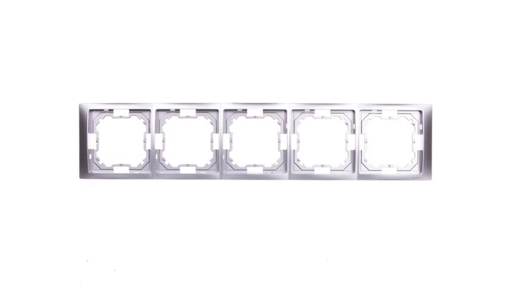 Simon Basic Neos Ramka pięciokrotna srebrny matowy BMRC5/43