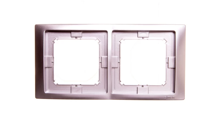 Simon Basic Neos Ramka podwójna IP44 srebrny matowy BMRC2B/43