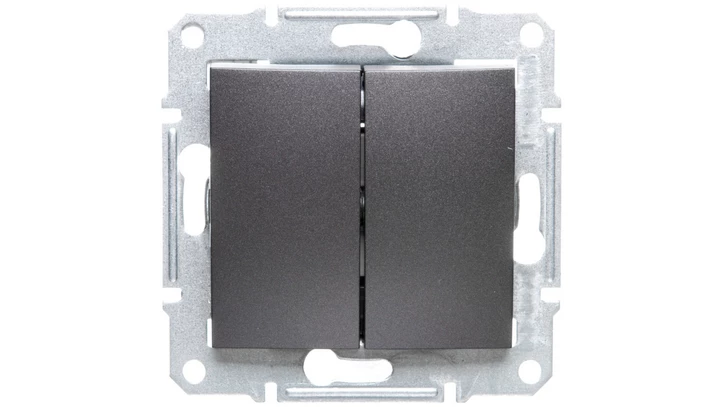SEDNA Łącznik schodowy podwójny 10AX grafitowy IP20 SDN0600170