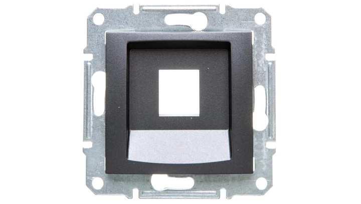 SEDNA Płytka centralna pojedyncza pod wkład komputerowy RJ45 KRONE grafitowa SDN4300370