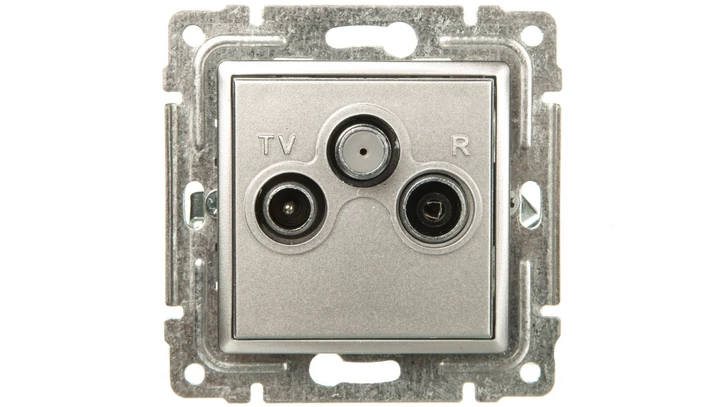 VENA Gniazdo antenowe RTV/SAT przelotowe aluminium 514077