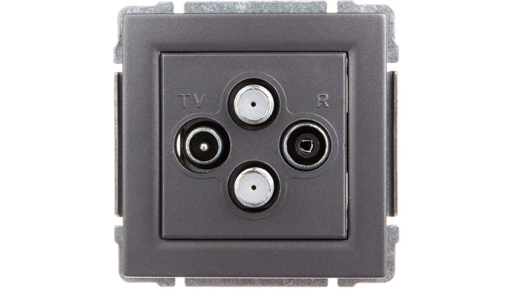 KOS66 Gniazdo antenowe podwójne TV/SAT/SAT grafit 666078