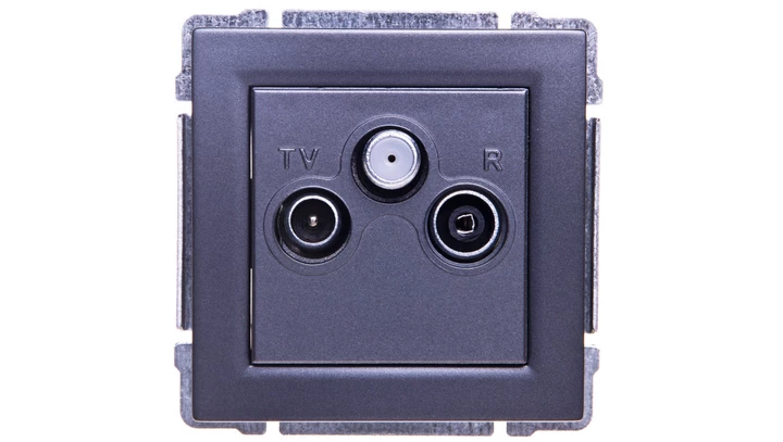 KOS66 Gniazdo antenowe RTV/SAT przelotowe 10dB grafit 666077