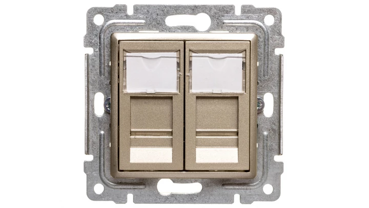 VENA Gniazdo komputerowe podwójne 2xRJ45 kat.6 ekranowane satyna 515068