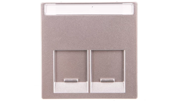 Merten System M Płytka centralna podwójna gniazda komputerowego RJ45 aluminium MTN466560