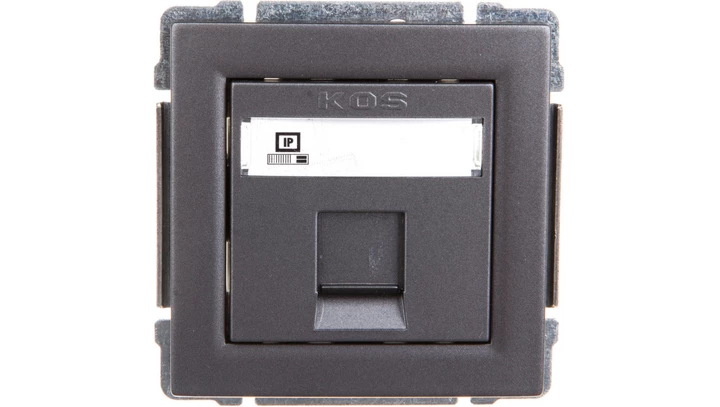 KOS66 Gniazdo komputerowe pojedyncze RJ45 MOLEX kat.5e nieekranowane grafit 666065