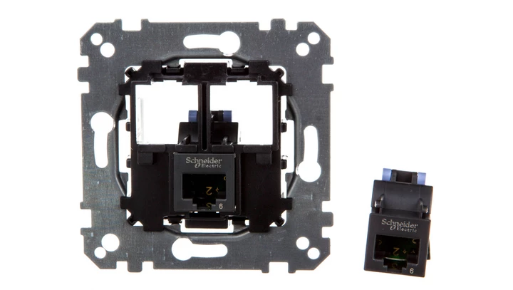 Merten Gniazdo komputerowe podwójne RJ45 kat.6 UTP MTN4576-0002