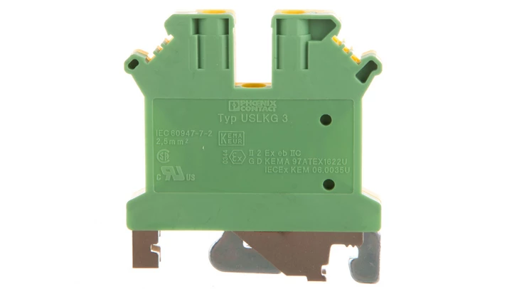 Złączka szynowa ochronna 2-przewodowa 0,2-4mm2 zielono-żółta USLKG 3 0441083 /50szt./