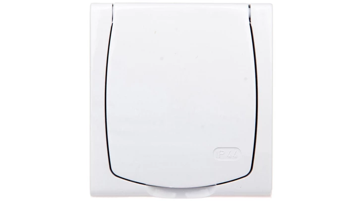 MADERA Gniazdo hermetyczne pojedyncze z/u Schuko IP44 z przesłonami klapka biała GNH-1NSP/00/w