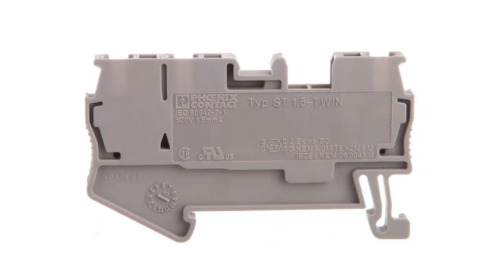 Złączka szynowa 3-przewodowa 0,08-1,5mm2 szara ST 1,5-TWIN 3031128 /50szt./