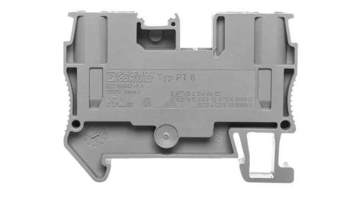 Listwa zaciskowa przepustowa 2-przewodowa 0,5-10mm2 szara PT 6 3211813