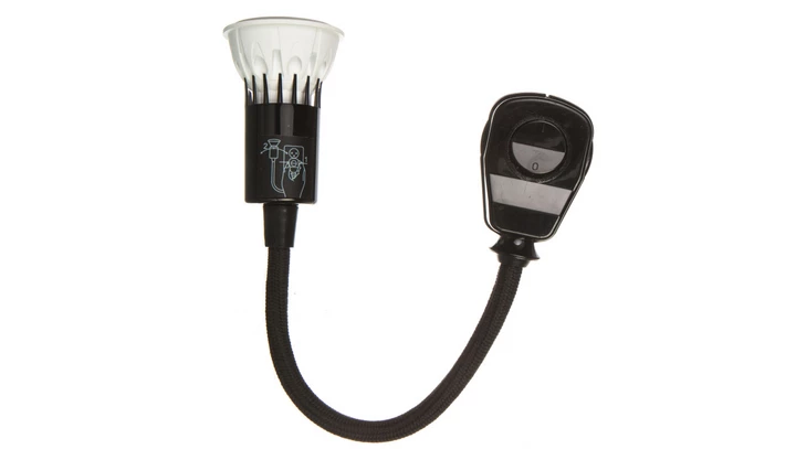 Lampa wtyczkowa z żarówką LED 1W GU10 250V czarna AWA-LW/CZ