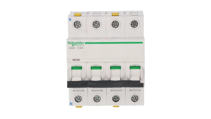 Wyłącznik nadprądowy 3P+N C 20A 6kA AC iC60N-C20-3N A9F04720