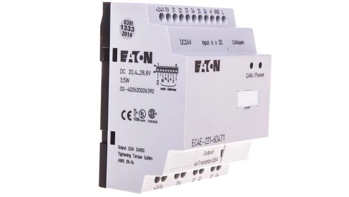 Moduł rozszerzenia CANopen 6 wejść cyfrowych 4 wyjścia tranzystorowe 24V DC EC4E-221-6D4T1 114297