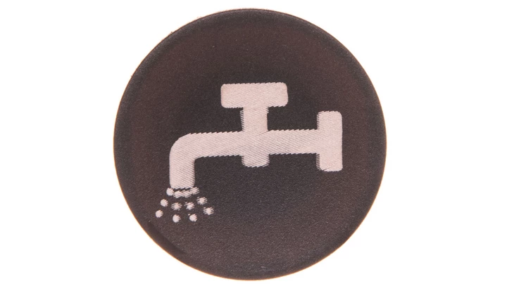 Wkładka przycisku 22mm płaska czarna z piktogramem PŁYN M22-XD-S-X16 218182