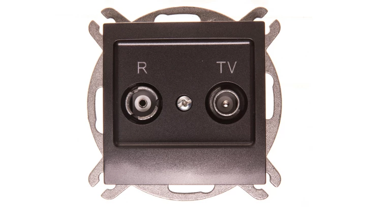 IMPRESJA Gniazdo antenowe RTV przelotowe 16dB antracyt GPA-16YP/m/50