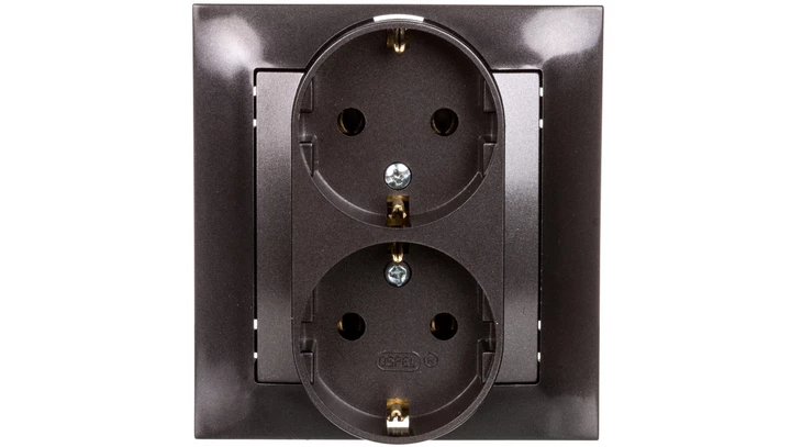 IMPRESJA Gniazdo podwójne z/u Schuko antracyt GP-2YS/50
